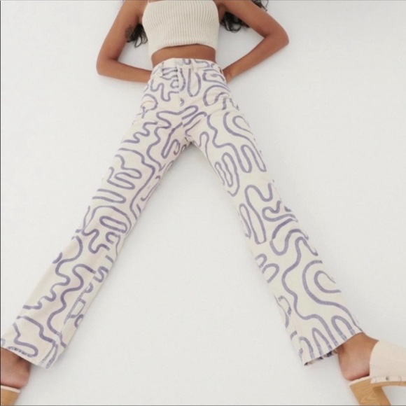 Zara Pants - zara purple swirl pants